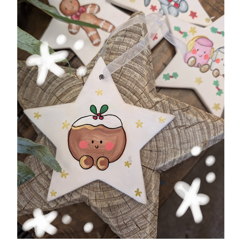 Handpainted ceramic hanging stars