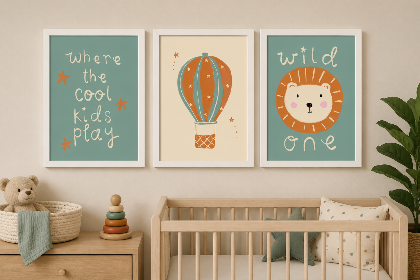 Set of 3 boy's bedroom wall prints