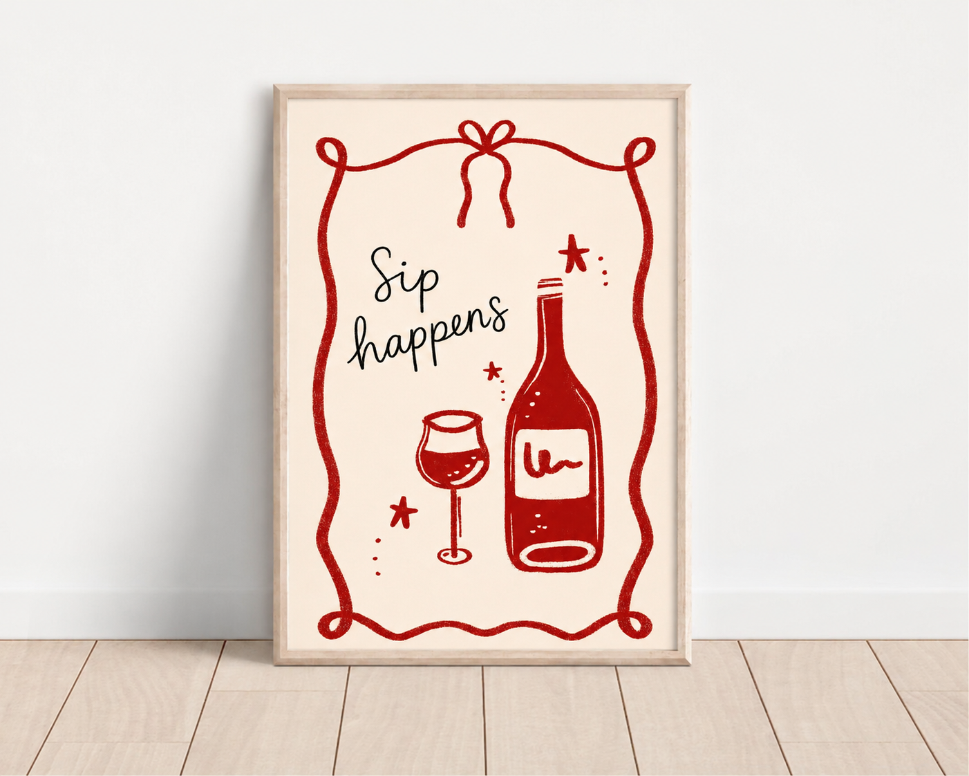 Sip happens funny wine print