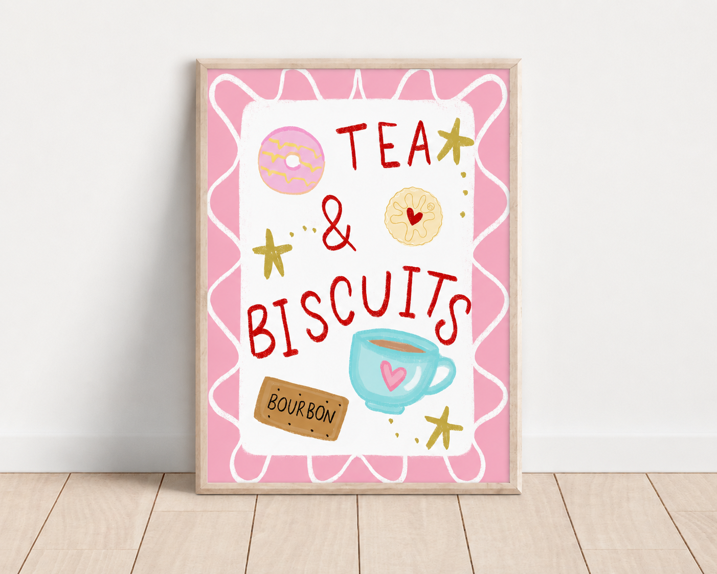 Tea and biscuits art print