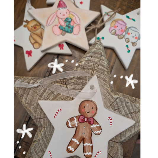 Handpainted ceramic hanging stars