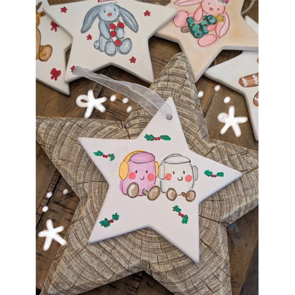 Handpainted ceramic hanging stars