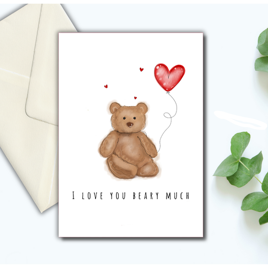 I love you beary much card