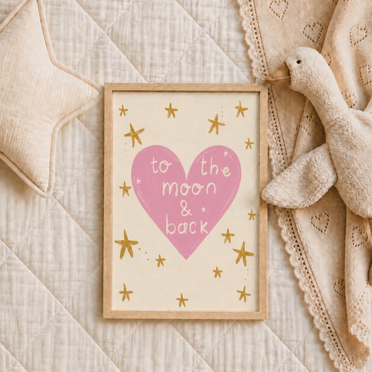 To the moon and back print