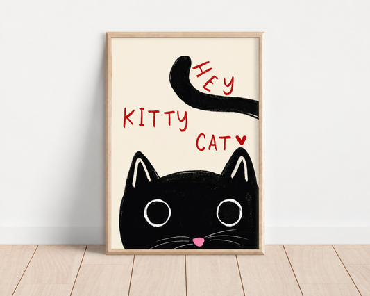 Hey Kitty Cat Print