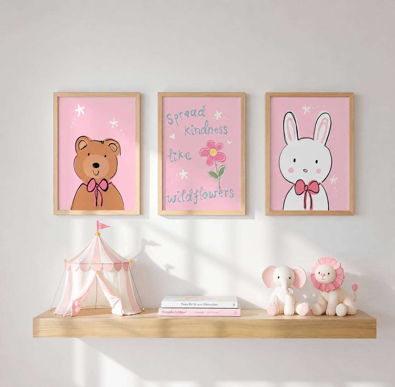 Pink girl's bedroom decor