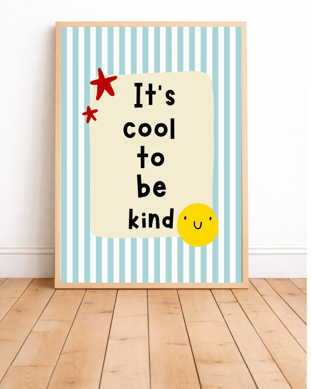 It's cool to be kind bedroom print a4