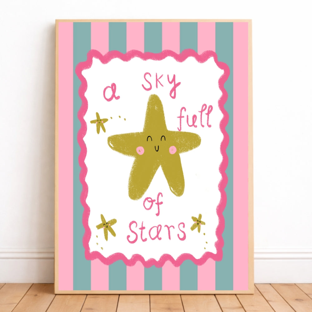 A sky full of stars girls bedroom wall print