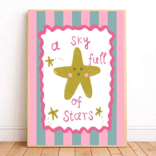 A sky full of stars girls bedroom wall print