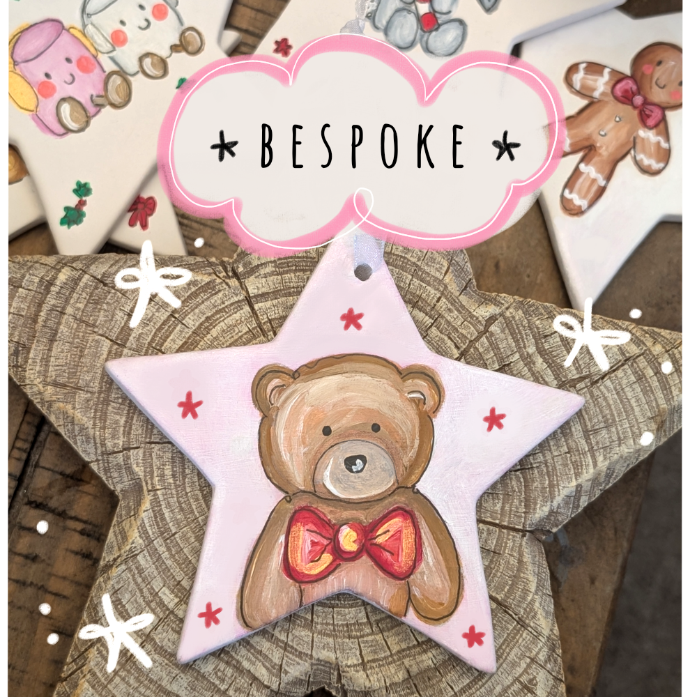 Handpainted ceramic hanging stars