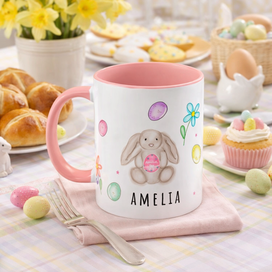 Personalised Easter bunny mini eggs mug
