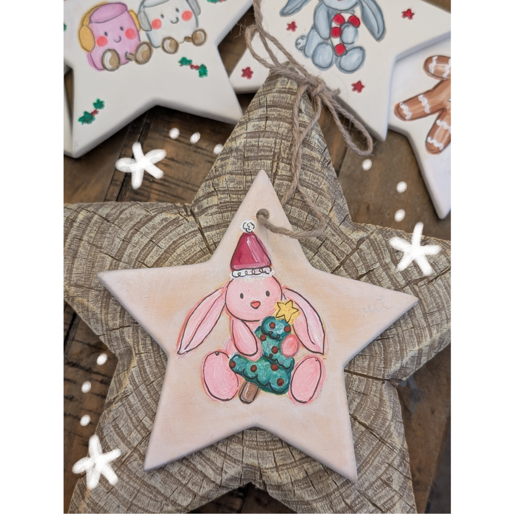 Handpainted ceramic hanging stars