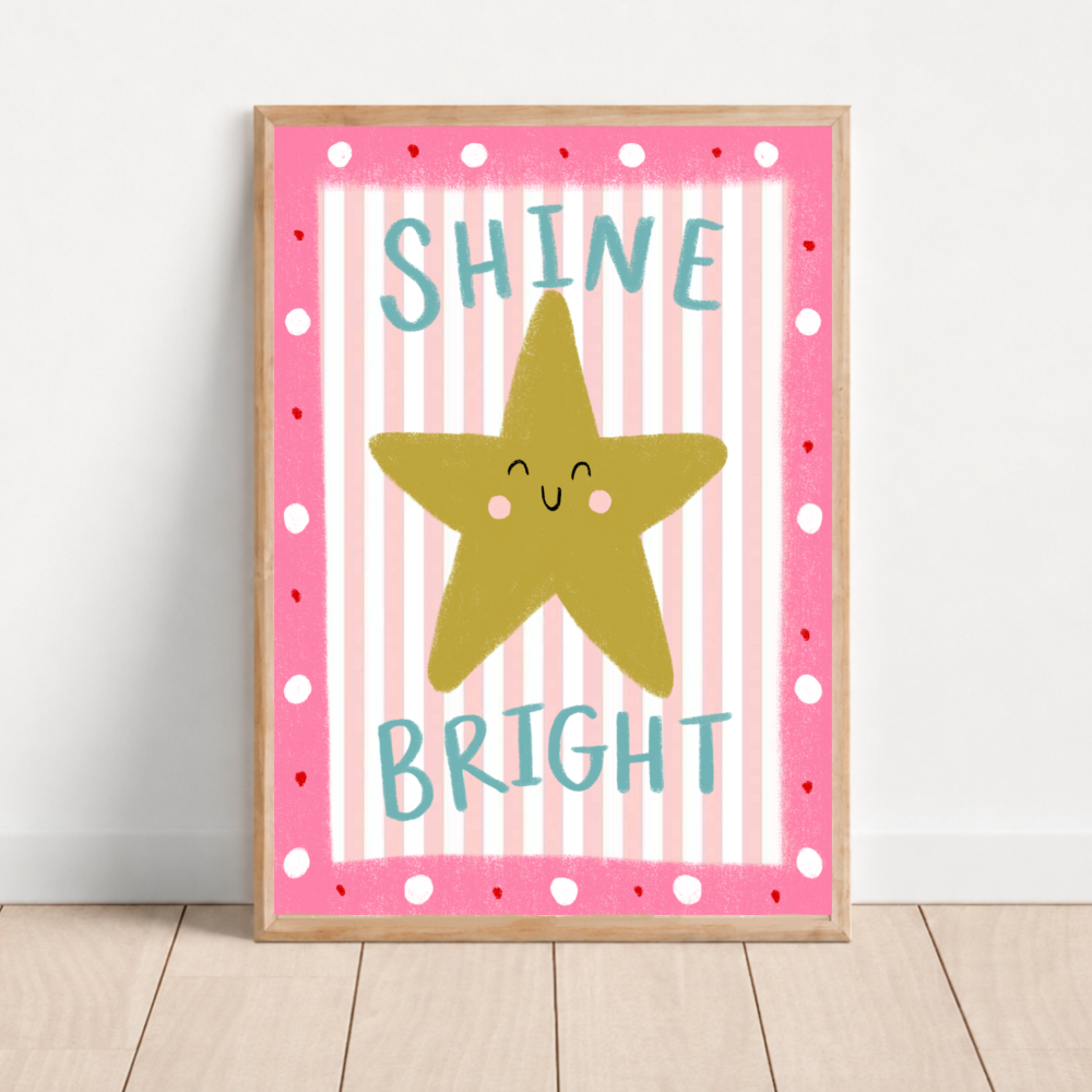 Shine bright star print
