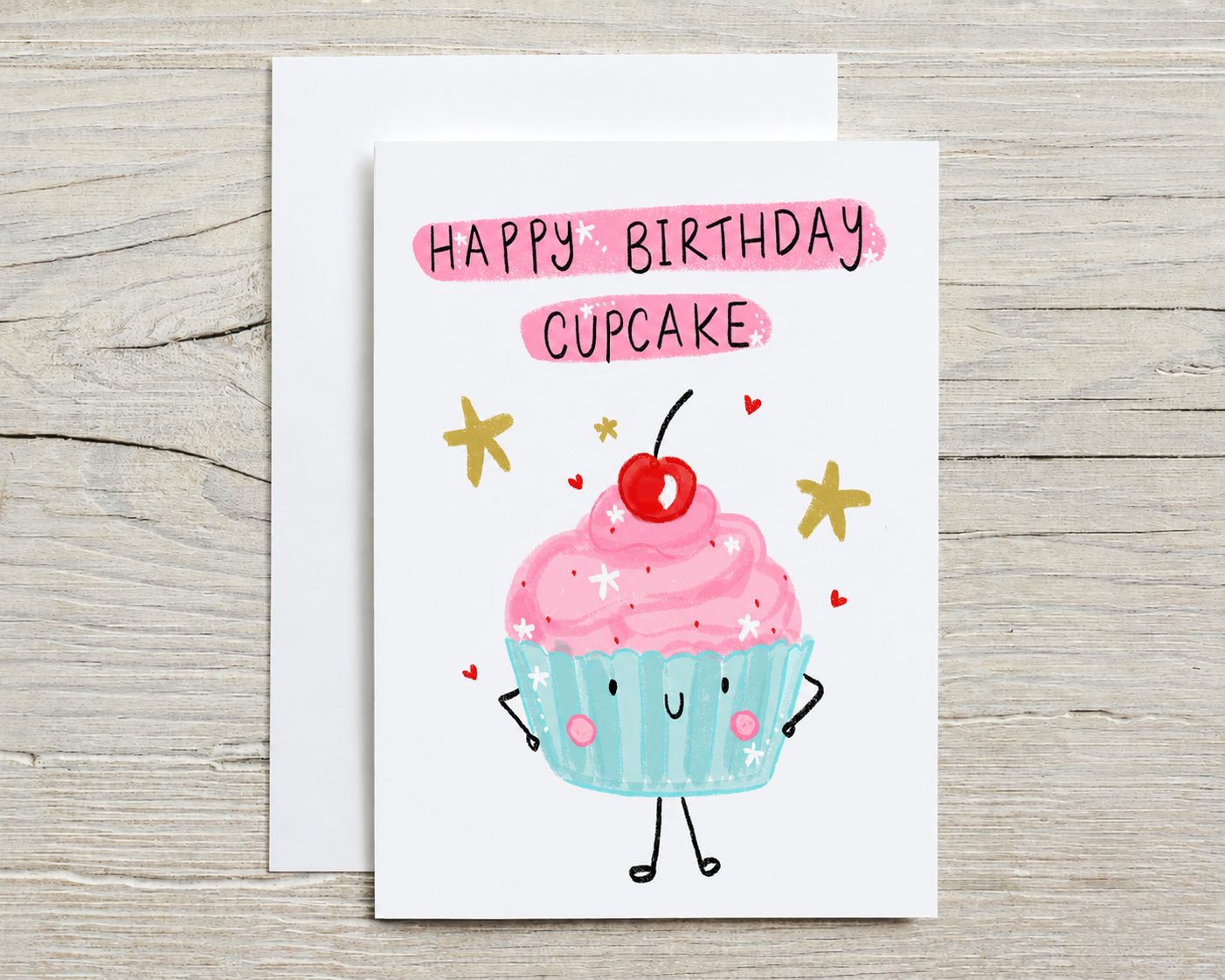Happy birthday cupcake card