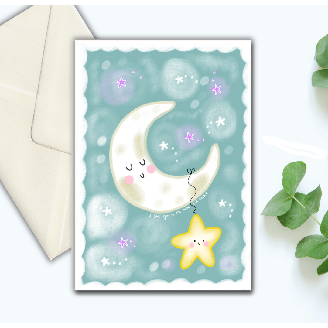 I love you to the moon and back card