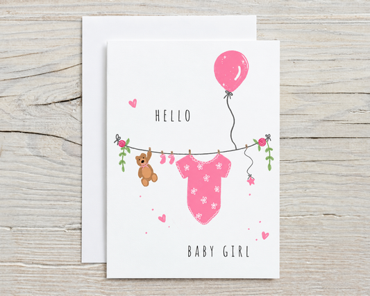 Hello baby girl card