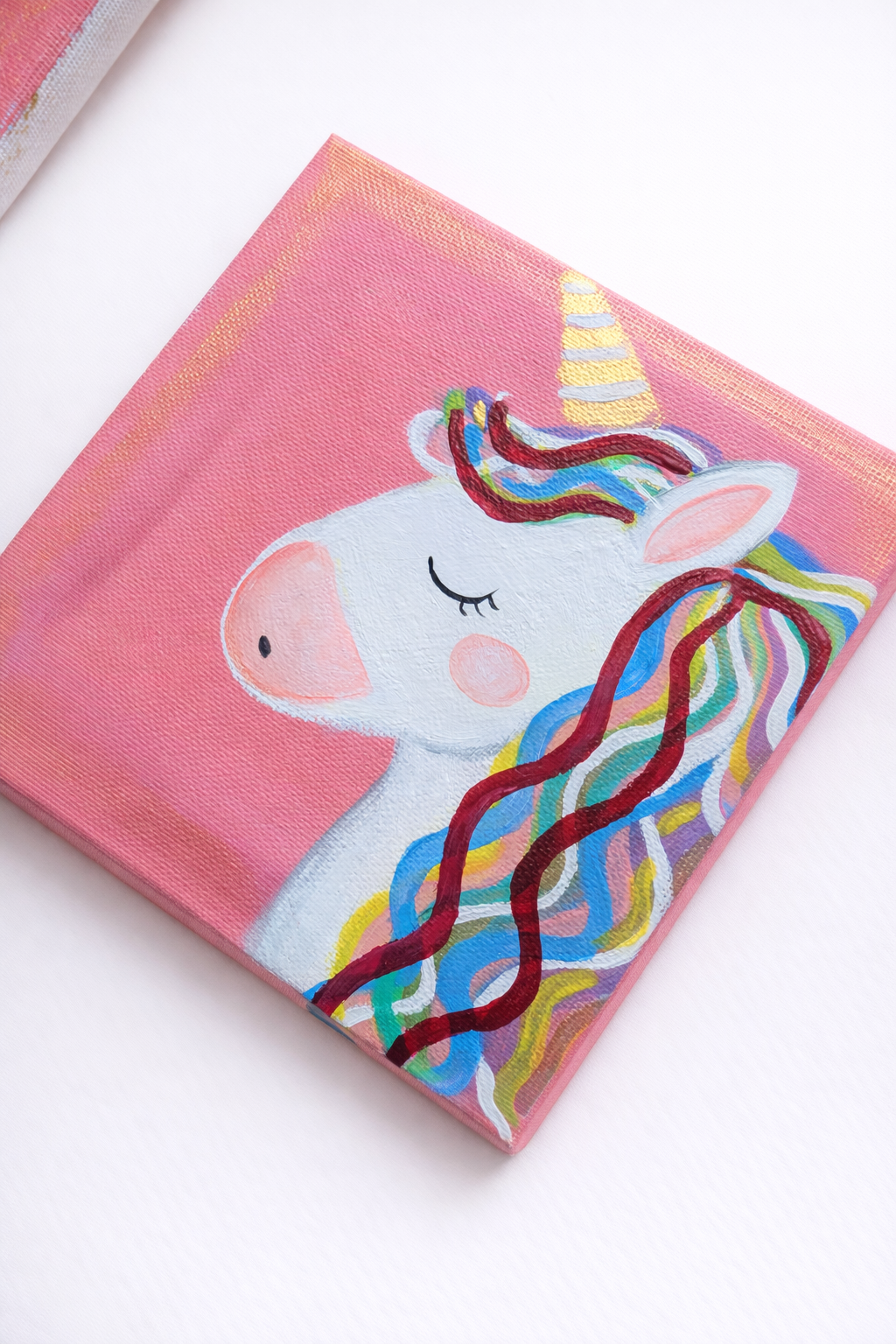 Pink magical unicorn canvases