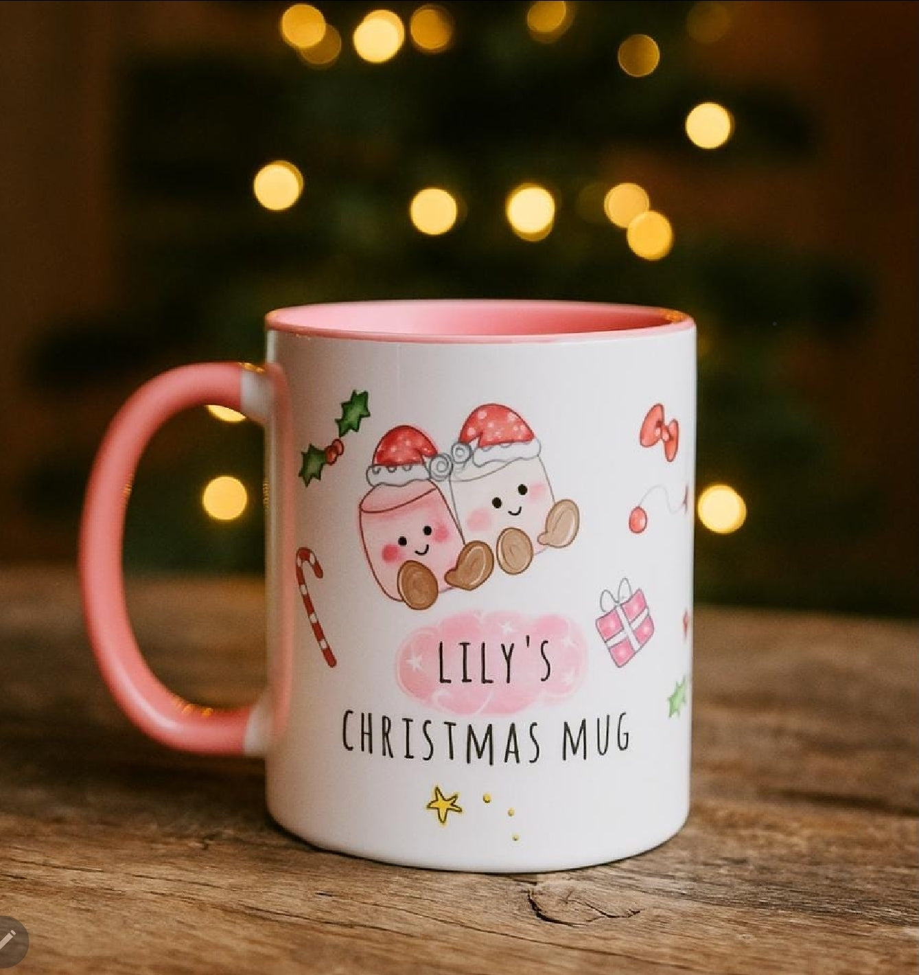 Christmas plushie mug