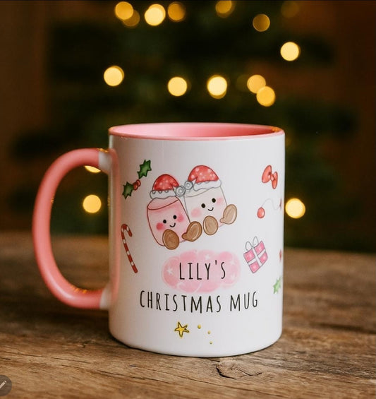 Christmas plushie mug